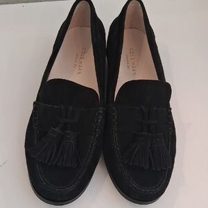 Cole Haan Black Suede Tassel Loafers